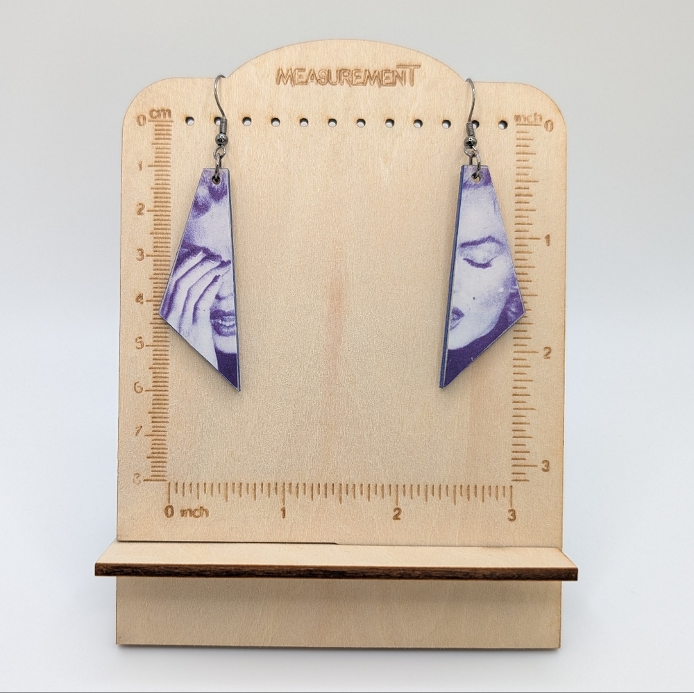 Magazine Decoupage Wooden Earrings - Vanity Fair, Marilyn Monroe - Handmade - Picture 2 of 6